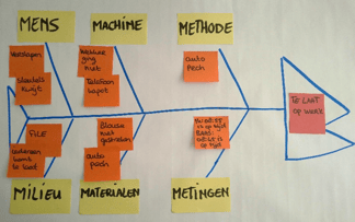 Visgraat.pngHET OPZETTEN VAN EEN ISHIKAWA/VISGRAAT DIAGRAM