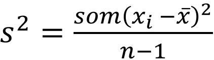 Formule voor variantie berekenen